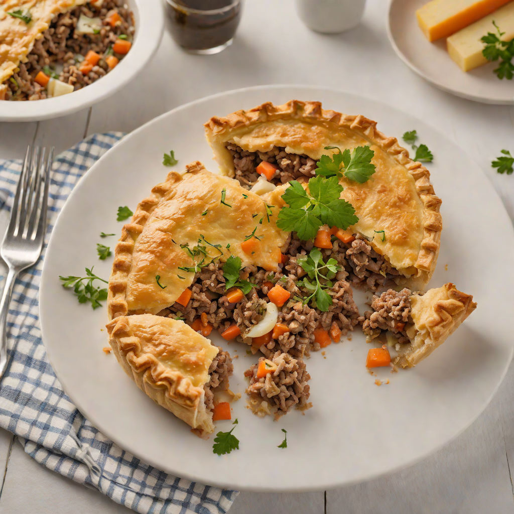 Oven-Baked Meat Pie with Ground Beef and Root Vegetables