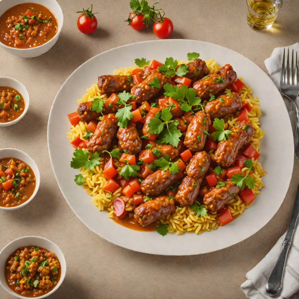 Slow-Cooked Curried Sausages with Tomato and Onion Ragout