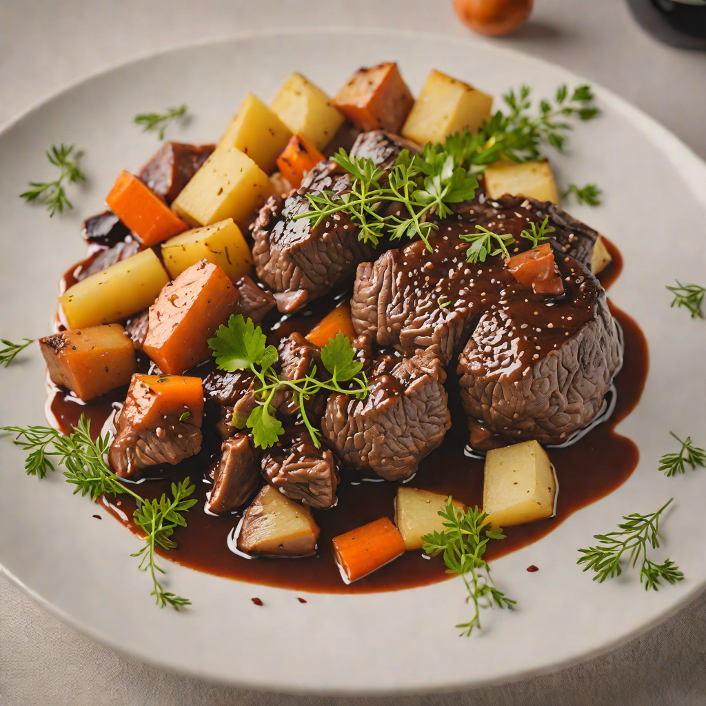 Slow-Braised Beef Cheeks in Red Wine with Root Vegetables