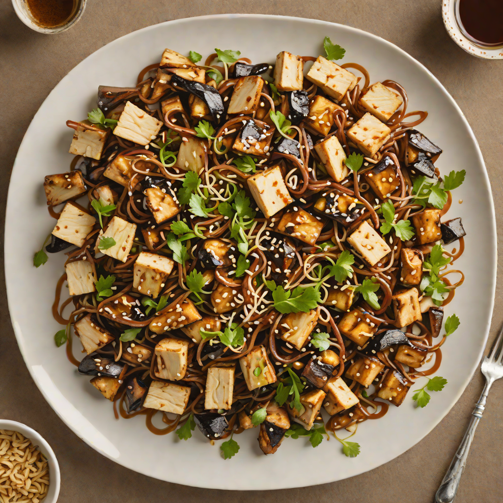 Sautéed Shiitake Mushroom and Tofu Stir Fry with Garlic Ginger Sauce