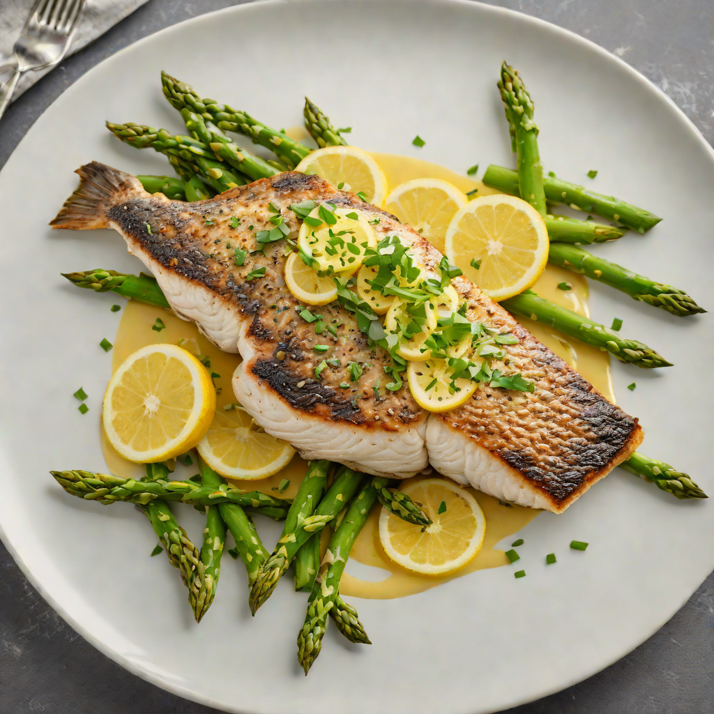 Pan-Fried Barramundi with Lemon Myrtle Butter and Asparagus