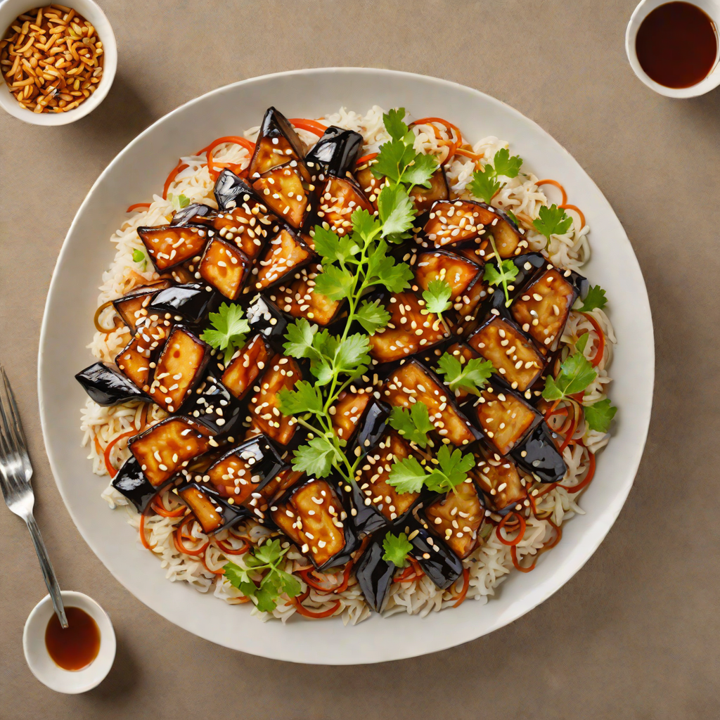 Sautéed Asian-Style Miso-Glazed Eggplant Donburi