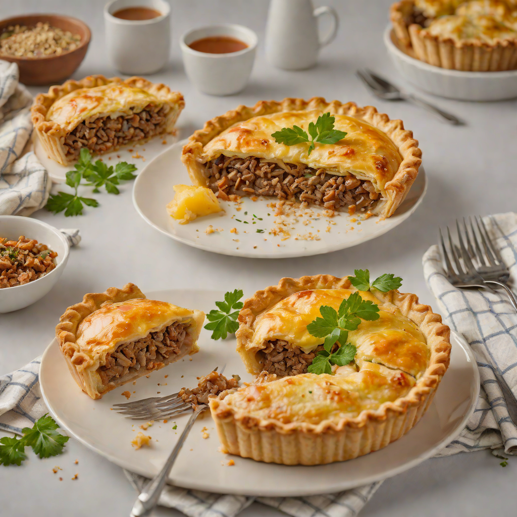 Oven-Baked Meat Pie with Minced Beef and Golden Pastry