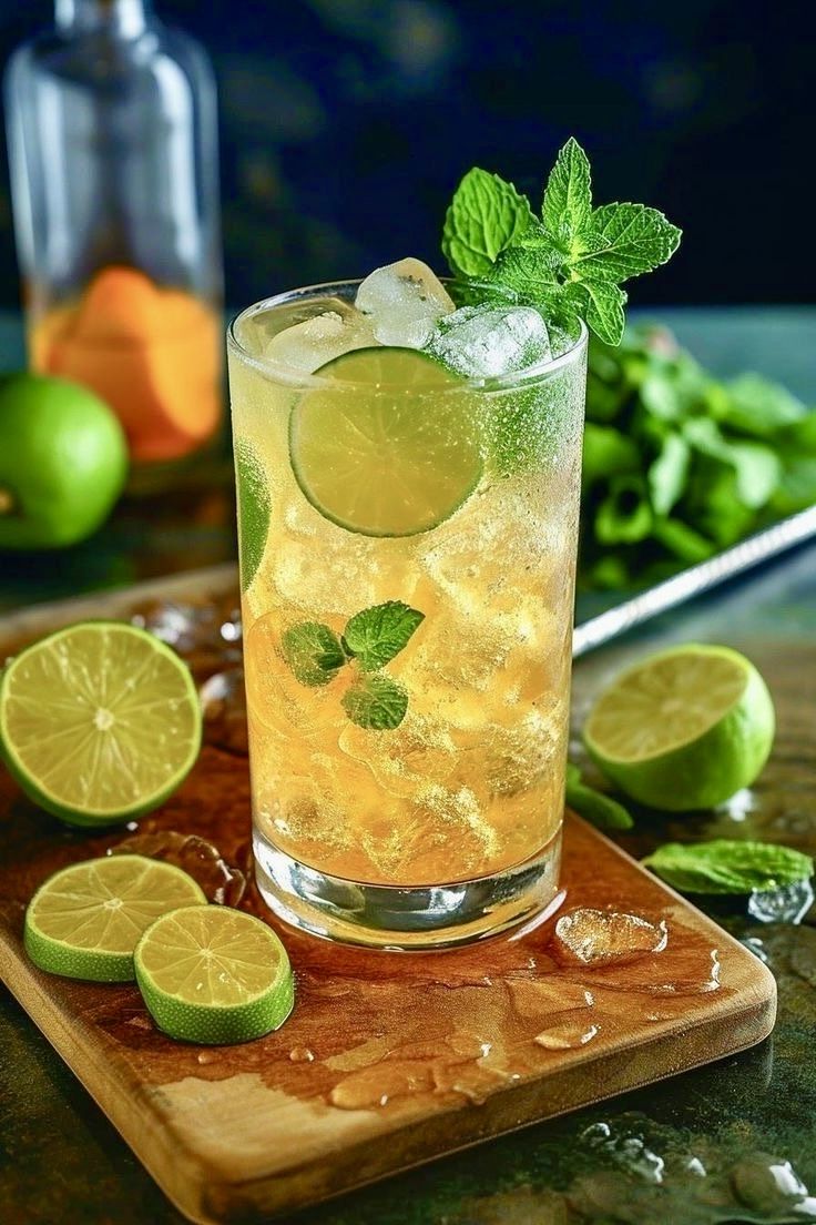 Ginger-Lime Soju Fizz with Fresh Mint