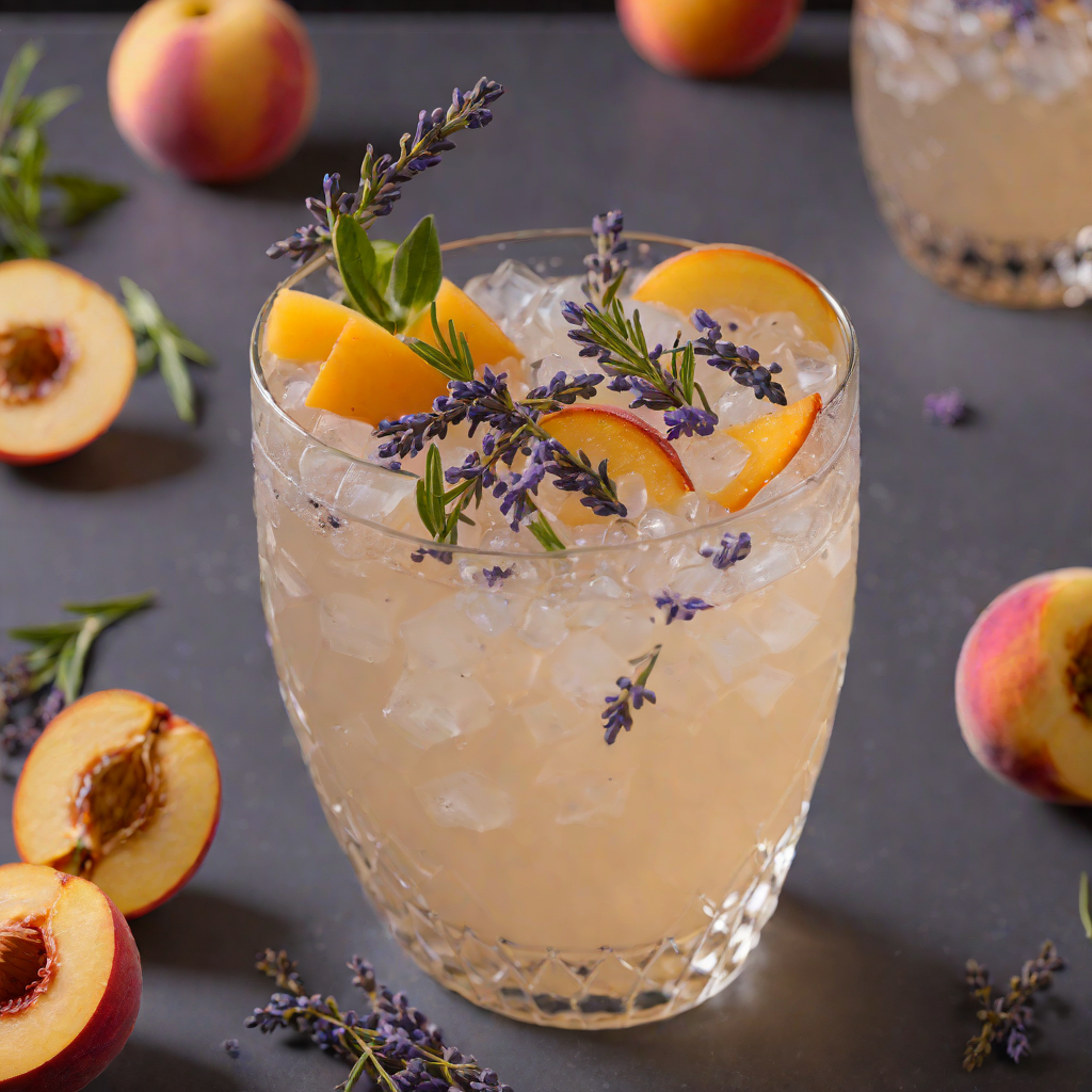 Muddled Lavender Peach Gin Fizz