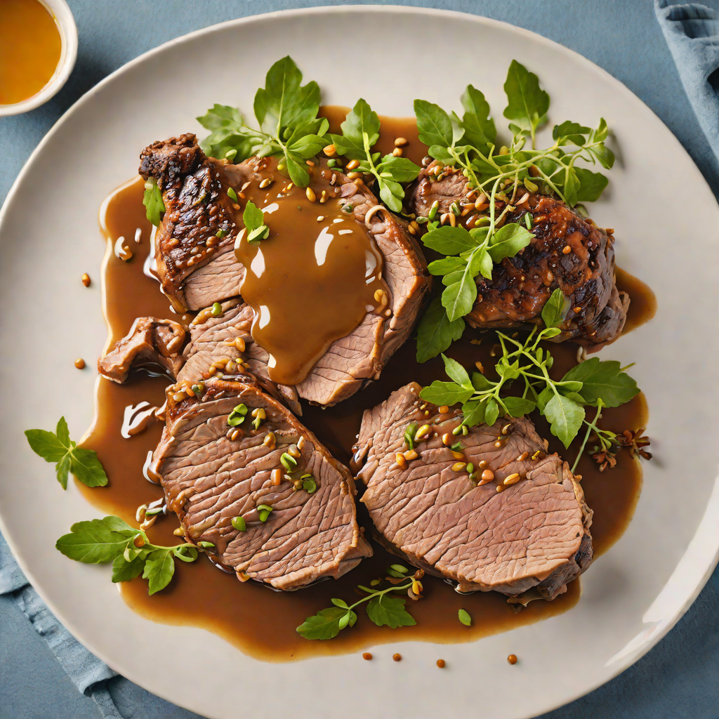 Slow-Cooked Lamb Shoulder with Wattleseed and Eucalyptus Honey Glaze