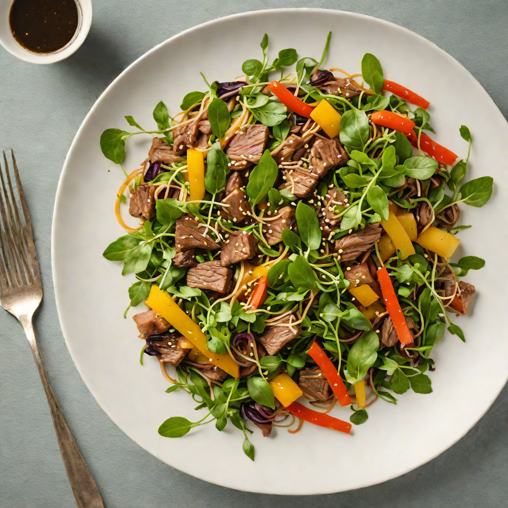 Eucalyptus-Infused Kangaroo Stir Fry with Native Greens
