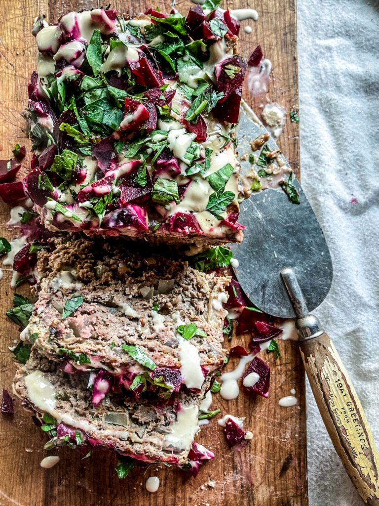 Oven-Baked Lamb Meatloaf with Beetroot Relish