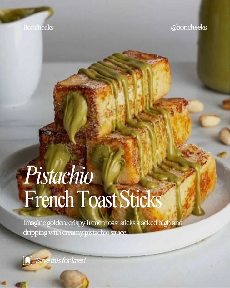 Lavender Pistachio French Toast with Maple Glaze