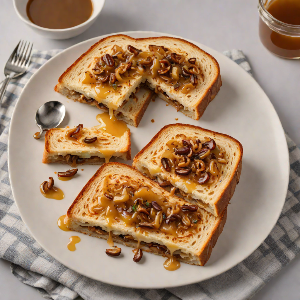 Vegemite Butter and Cheese Toastie with Caramelized Onion