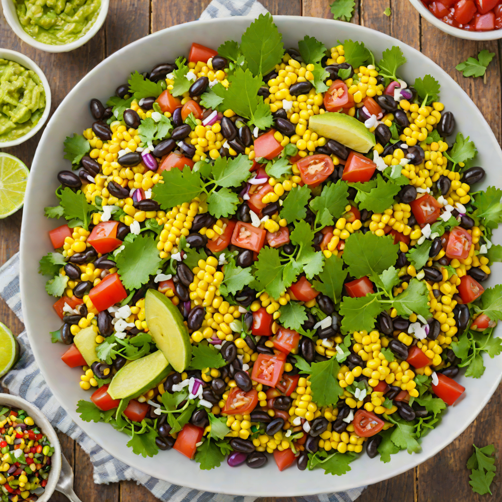 Taco-Style Black Bean and Corn Salad with Cilantro Lime Dressing