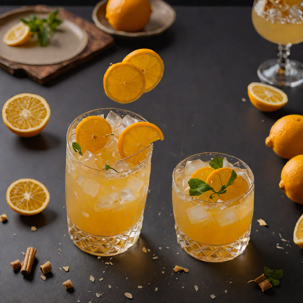 Honey-Ginger Whiskey Sour with Candied Citrus