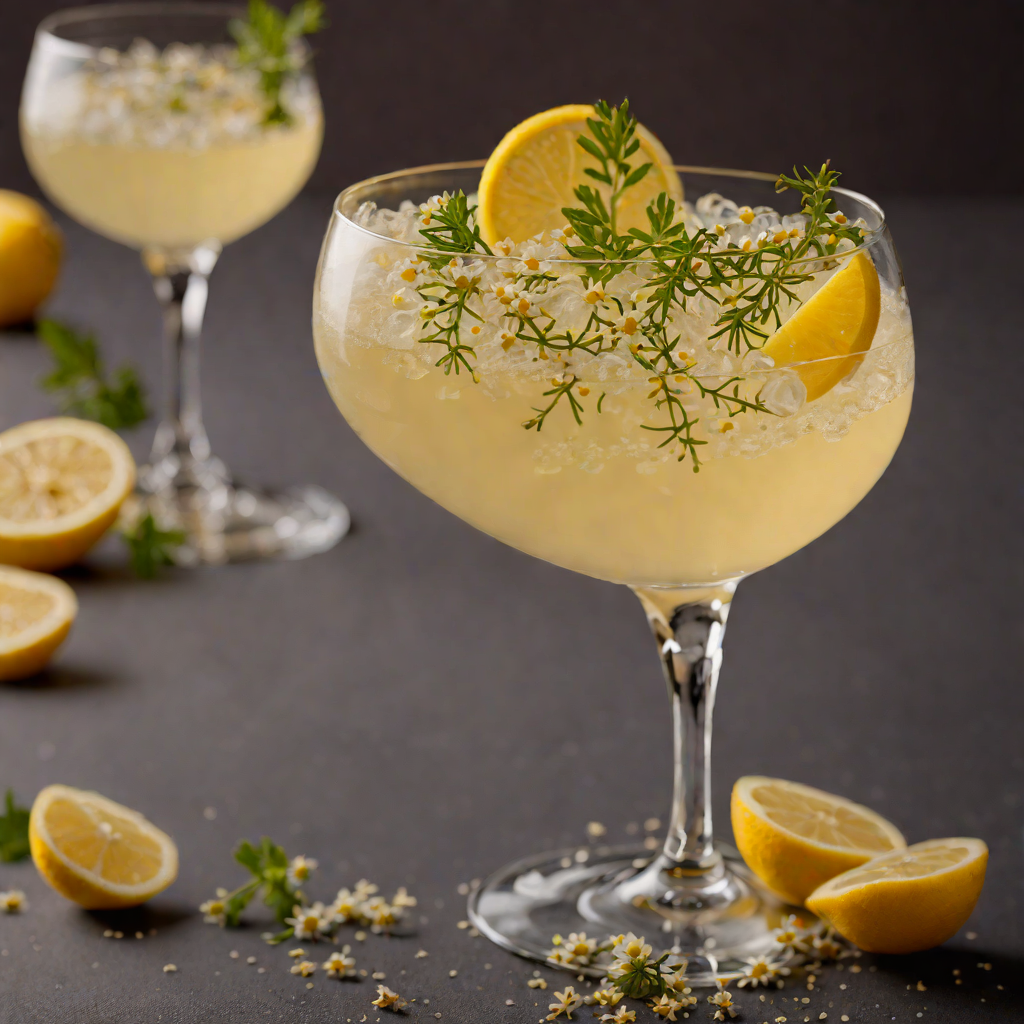Chamomile Gin Fizz with Honey and Lemon