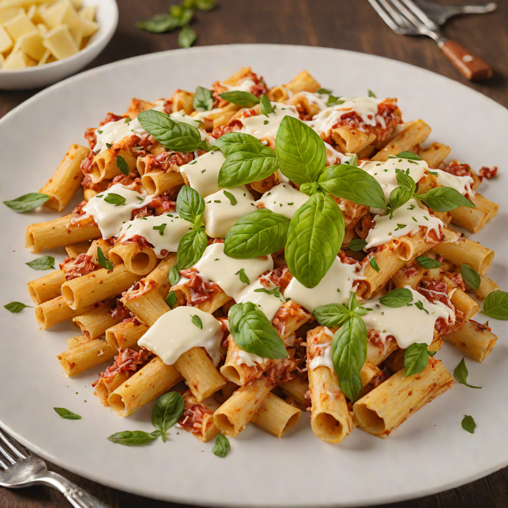 Classic Italian Baked Ziti with Mozzarella and Basil
