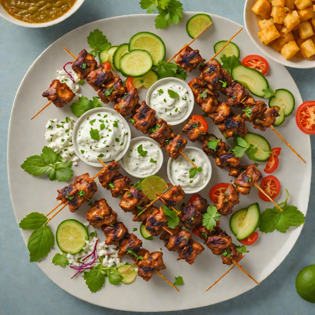 Tikka-Spiced Lamb Skewers with Cucumber Raita
