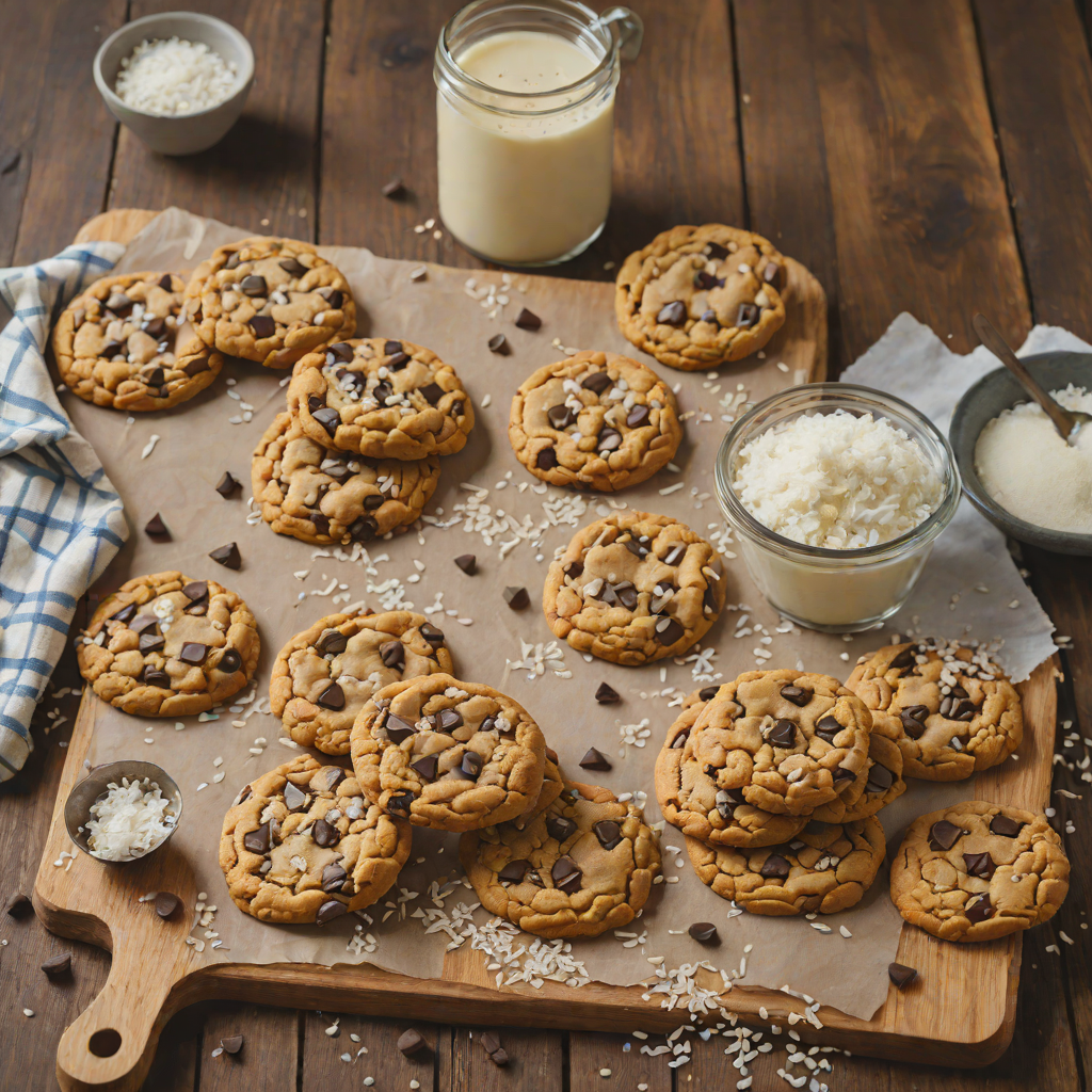 Baked Tahini Chocolate Chip Cookies with Sea Salt