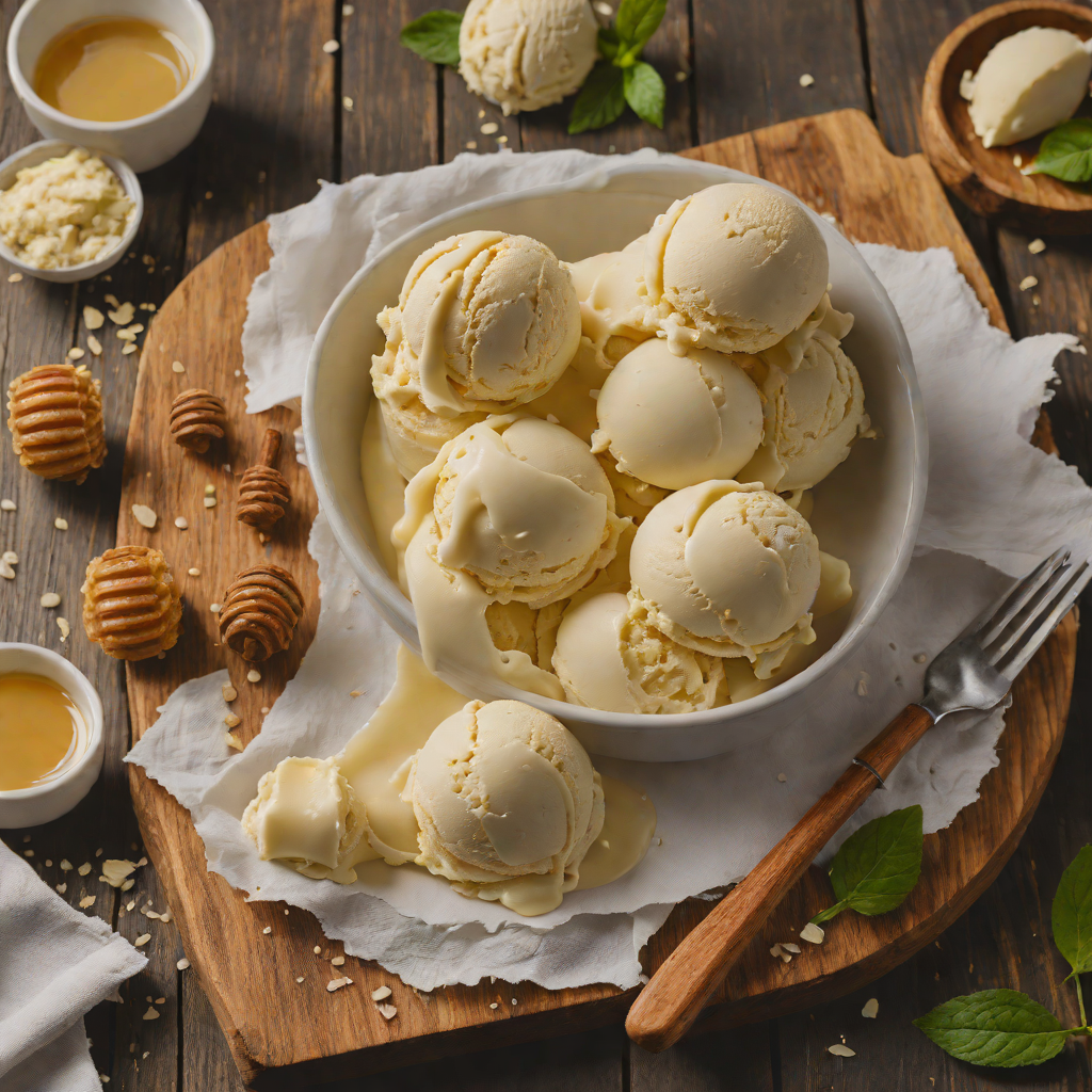 Quick No-Churn Vanilla Bean Ice Cream with Honey Swirl