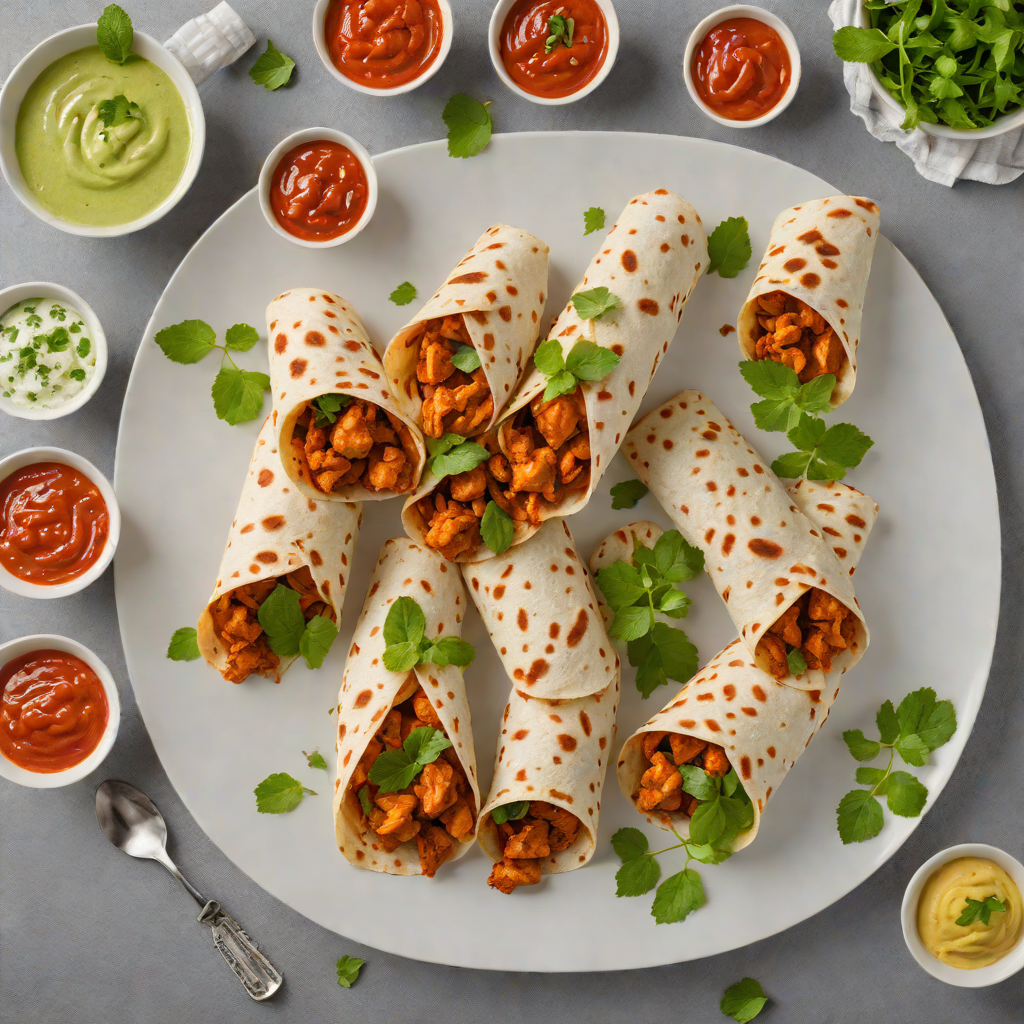 Spicy Tikka Chicken Wraps with Yogurt-Mint Sauce