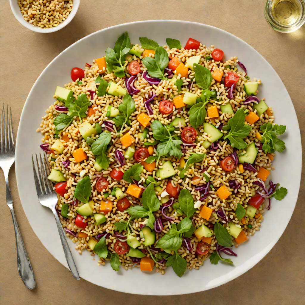 Veggie-Packed Wattleseed and Quinoa Salad with Macadamia Dressing