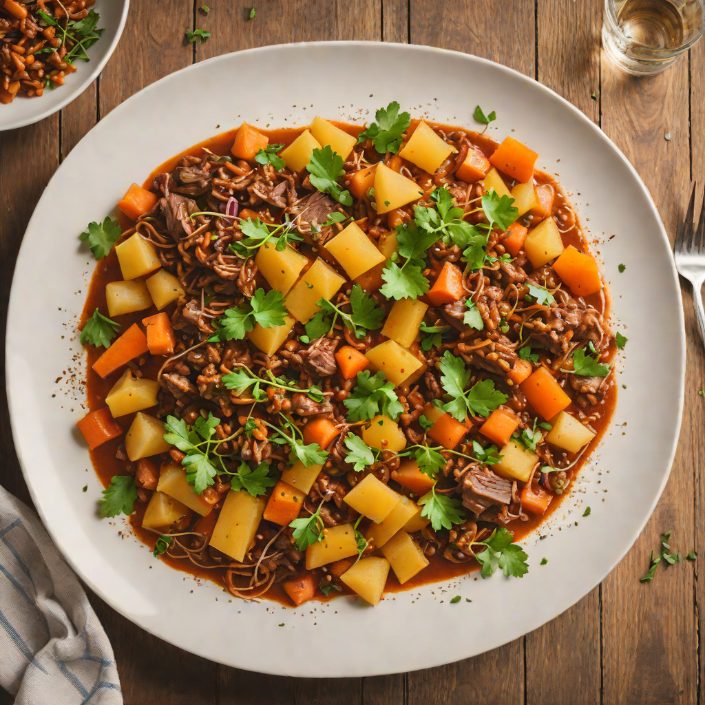 Slow-Cooked Kangaroo Ragu with Root Vegetables