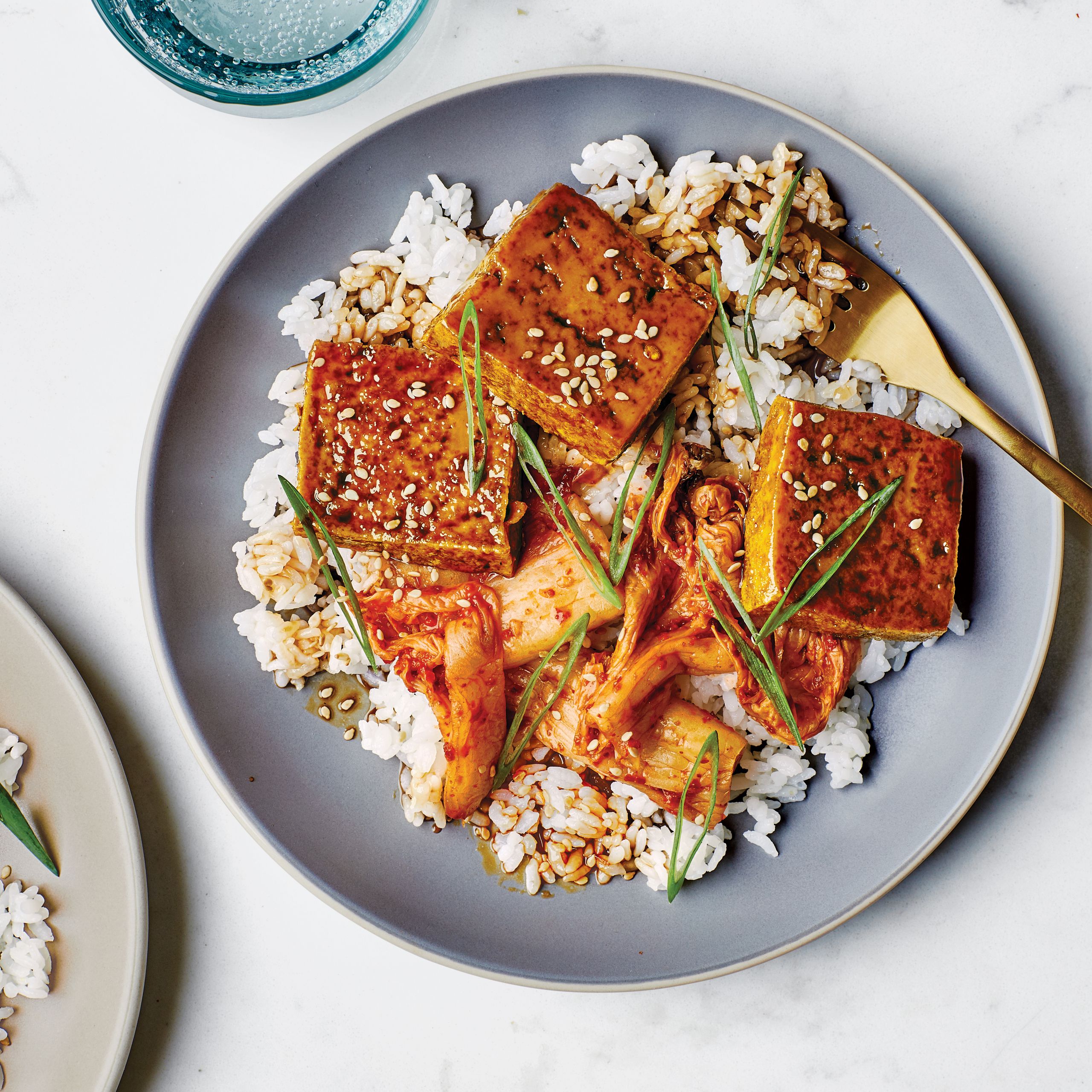 Best Ginger-Soy Glazed Tofu with Sesame Rice
