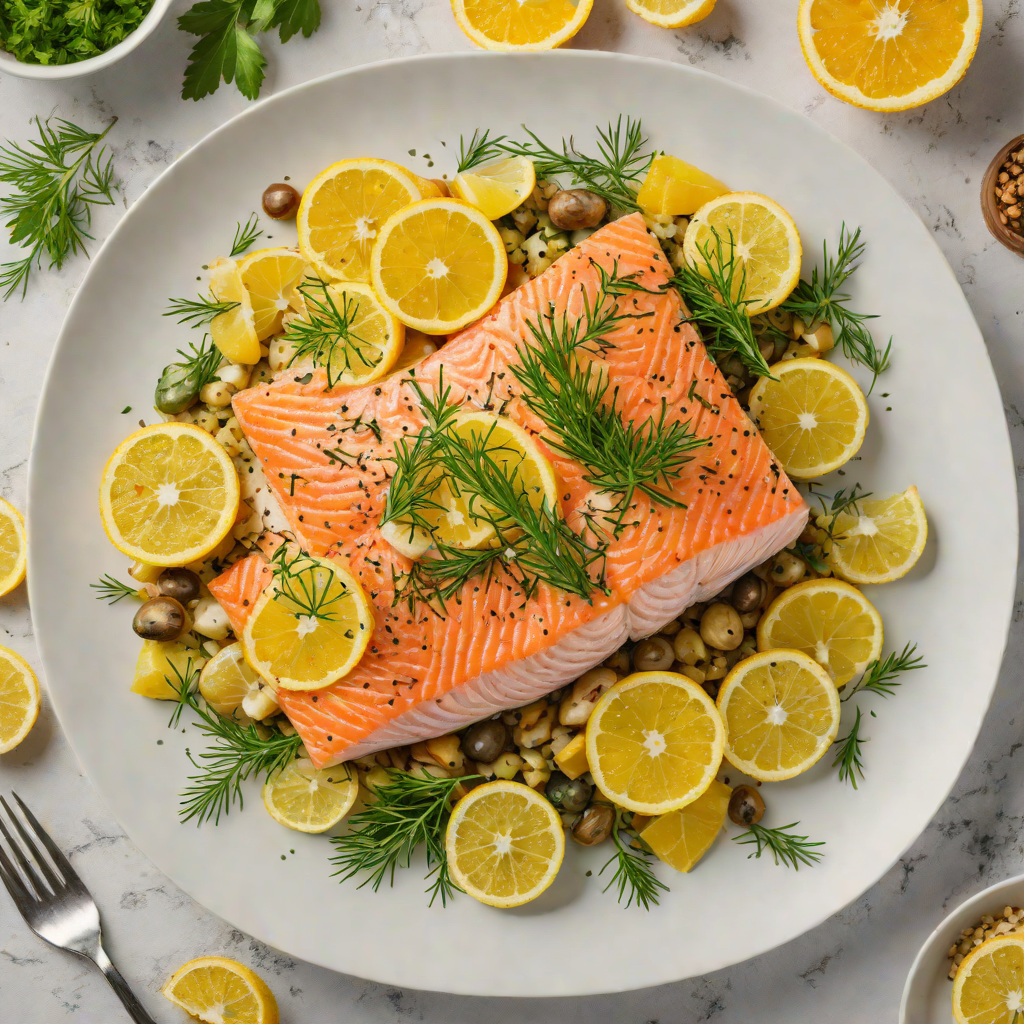 Baked Citrus-Herb Salmon with Garlic and Dill