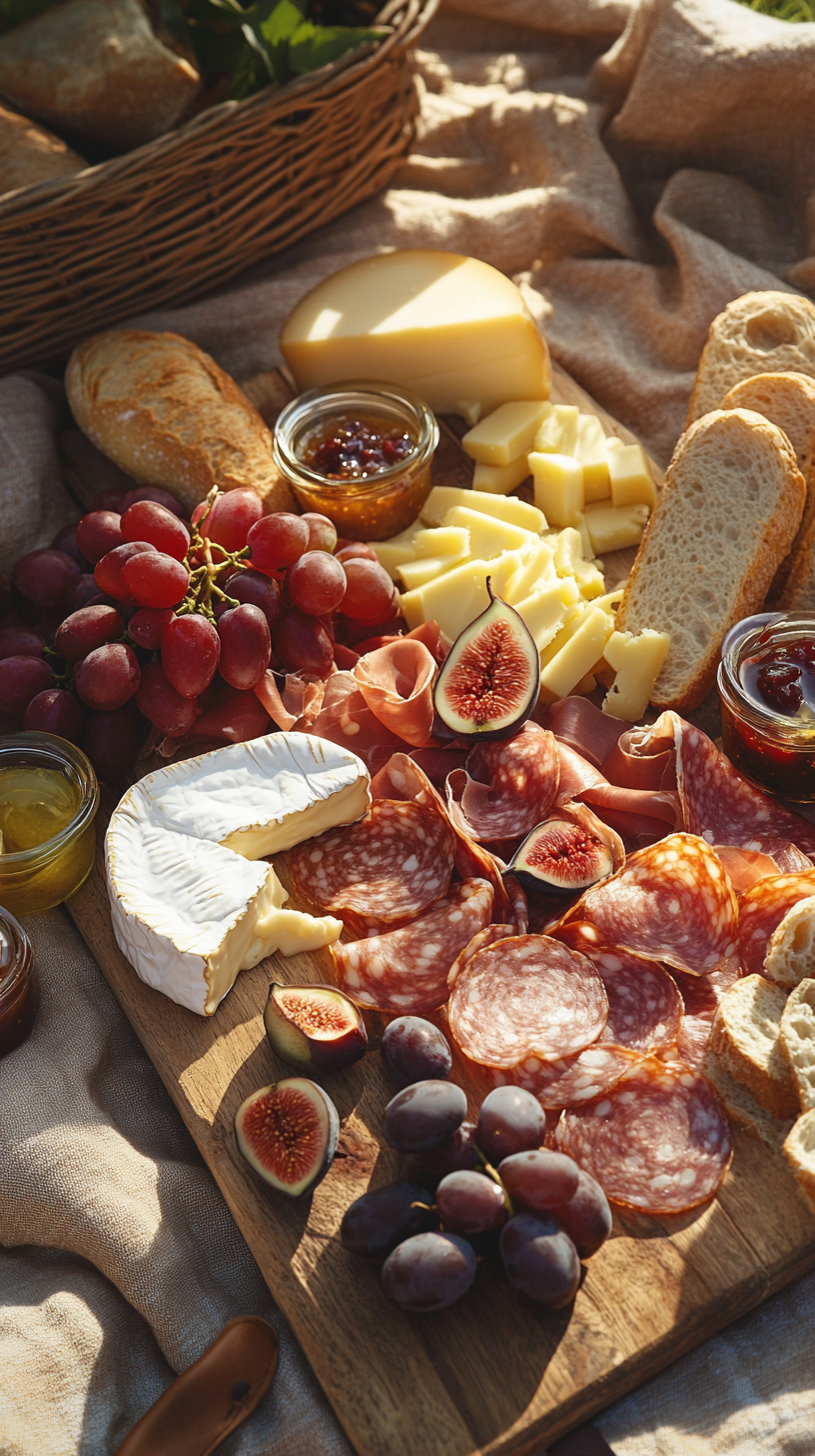 Charcuterie-Style Bistro Board with Imported Meats and Artisanal Cheeses