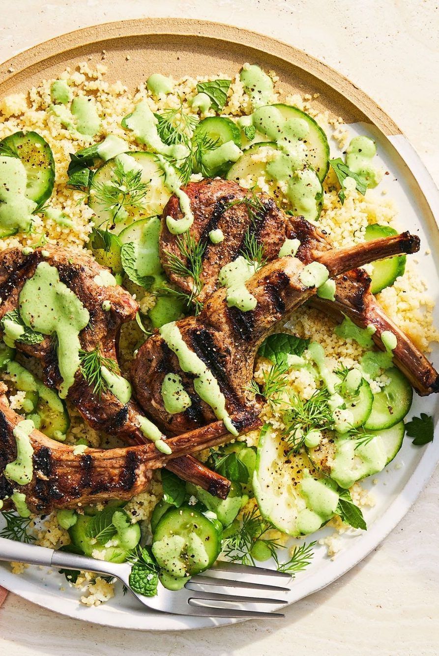 Citrus and Herb-Infused Grilled Lamb Chops with Mint Yogurt Sauce
