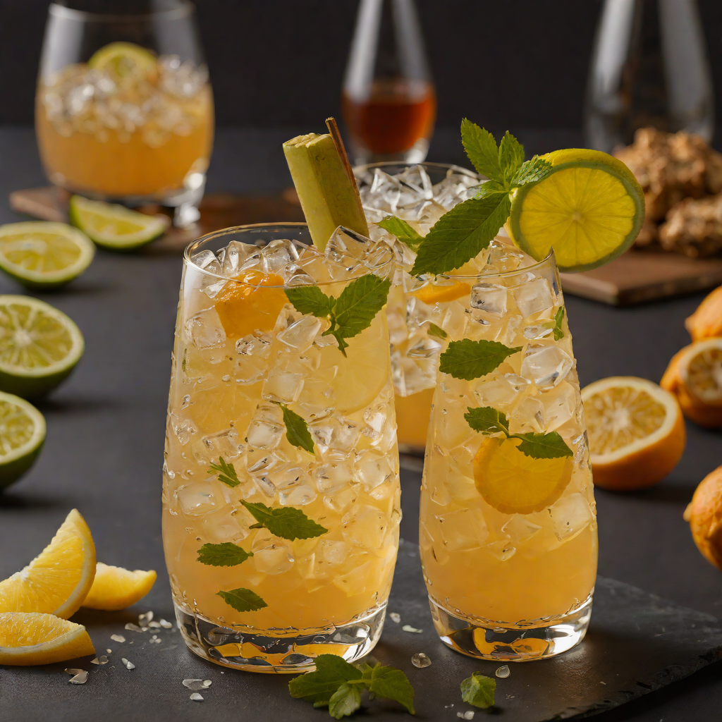 Citrus-Spiced Rum Cooler with Fresh Ginger