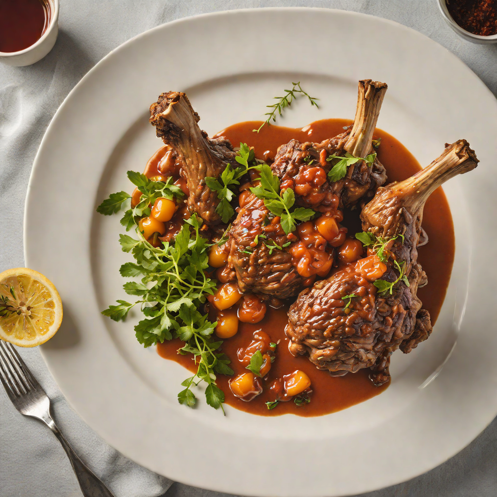 Slow-Cooked Lamb Shank with Lemon Myrtle and Bush Tomato Sauce