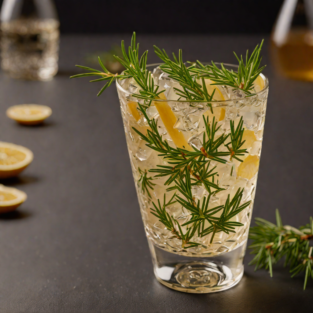 Stirred Gin and Vermouth Rosemary Cocktail