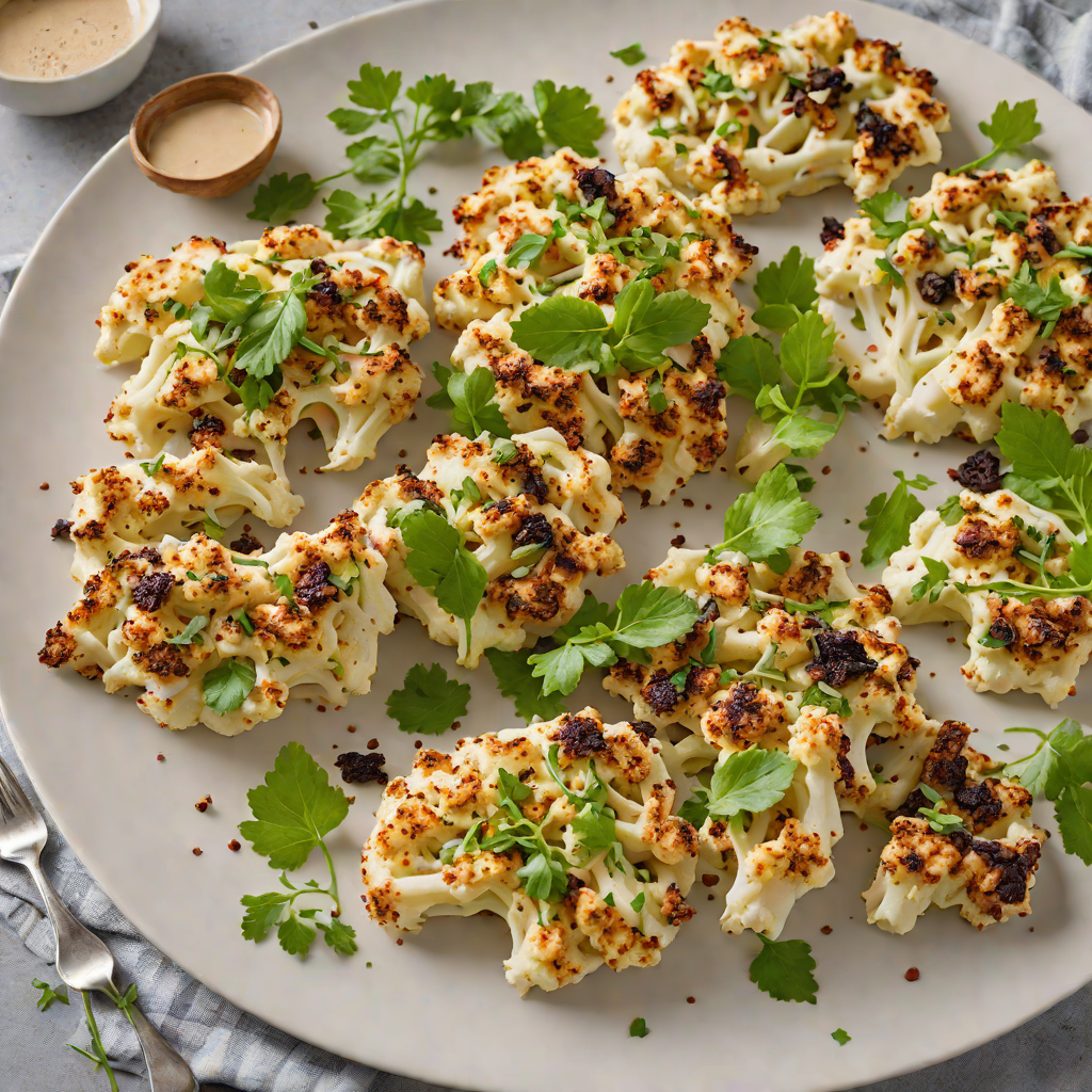 Oven-Roasted Cauliflower Steaks with Tahini and Sumac