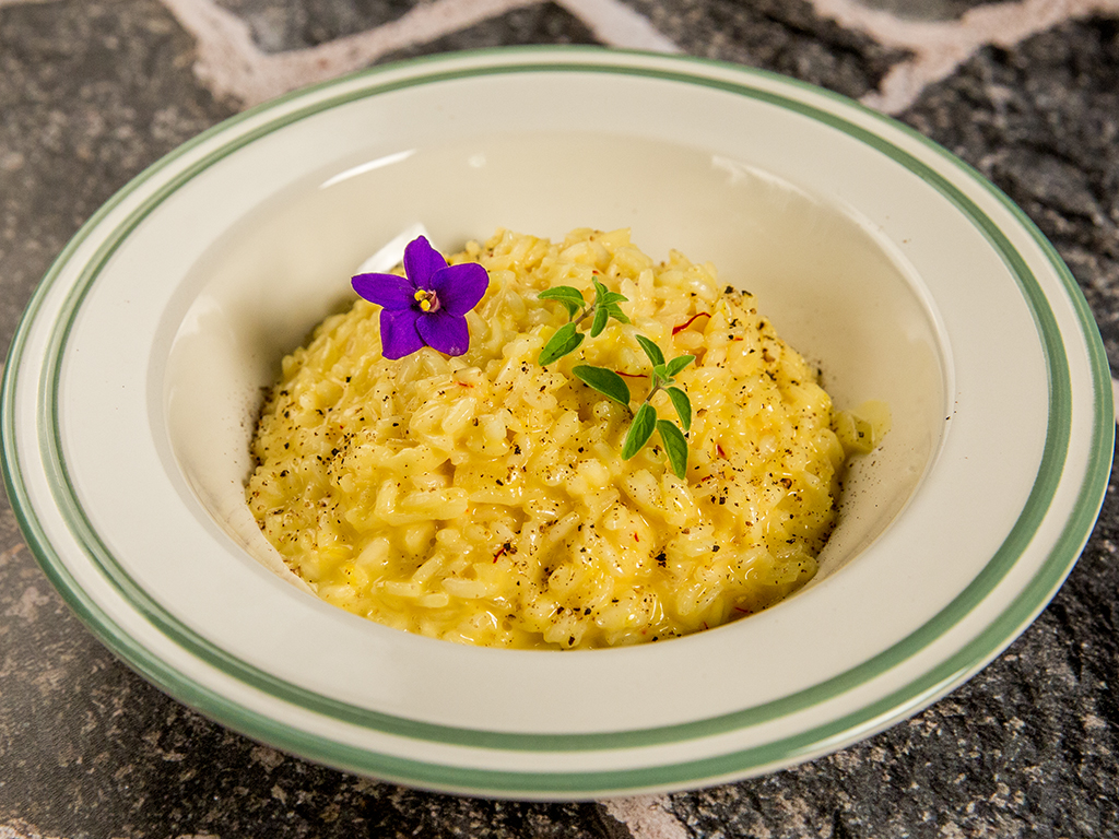 Floral Risotto with Saffron and Edible Flowers