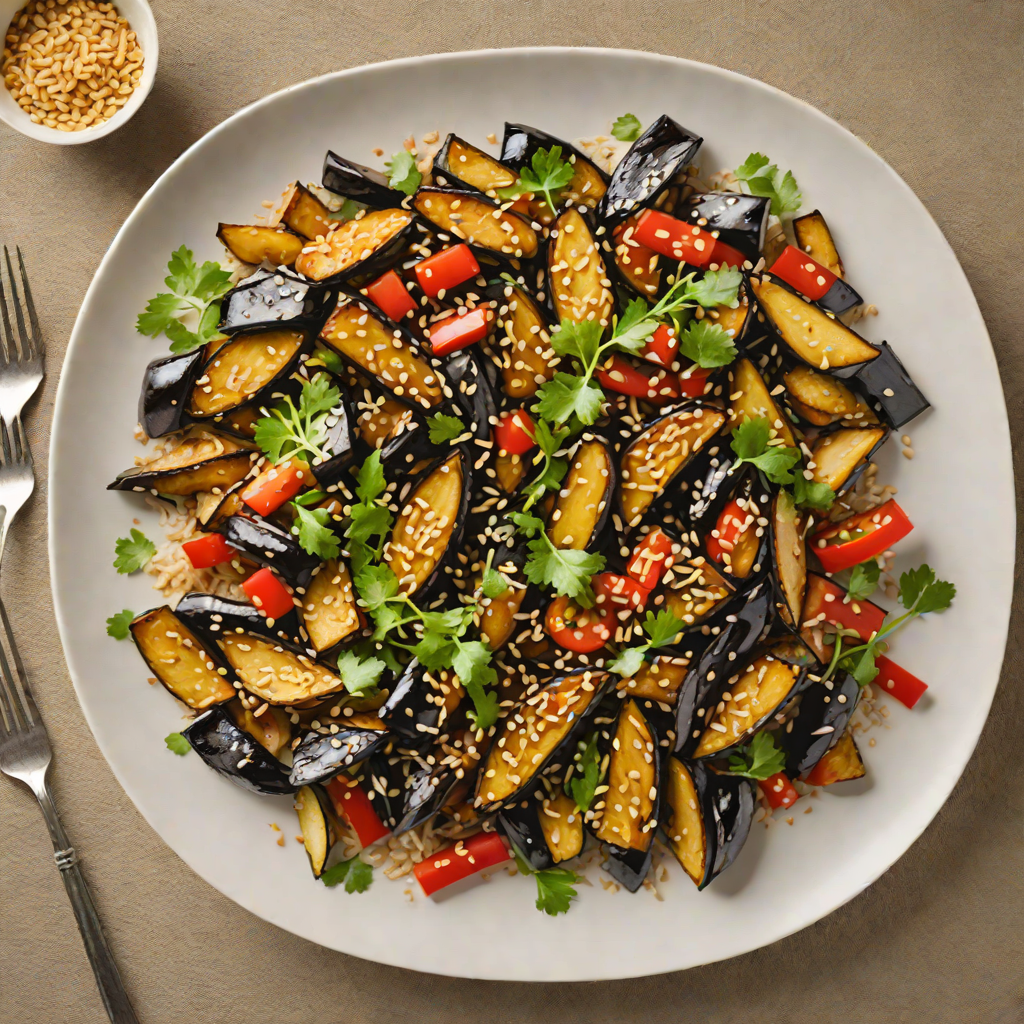 Miso-Glazed Eggplant Stir Fry with Sesame Seeds