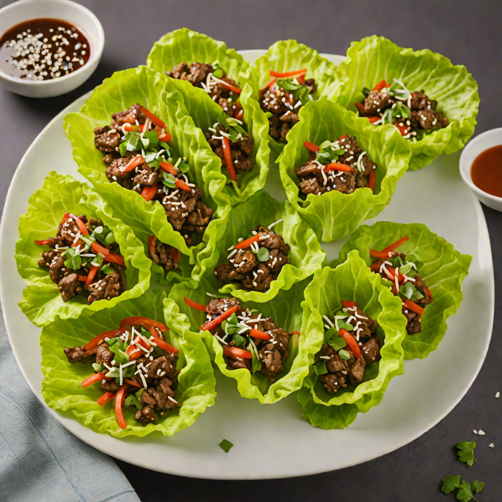 Korean-Inspired Beef Bulgogi Lettuce Wraps with Sesame Dressing