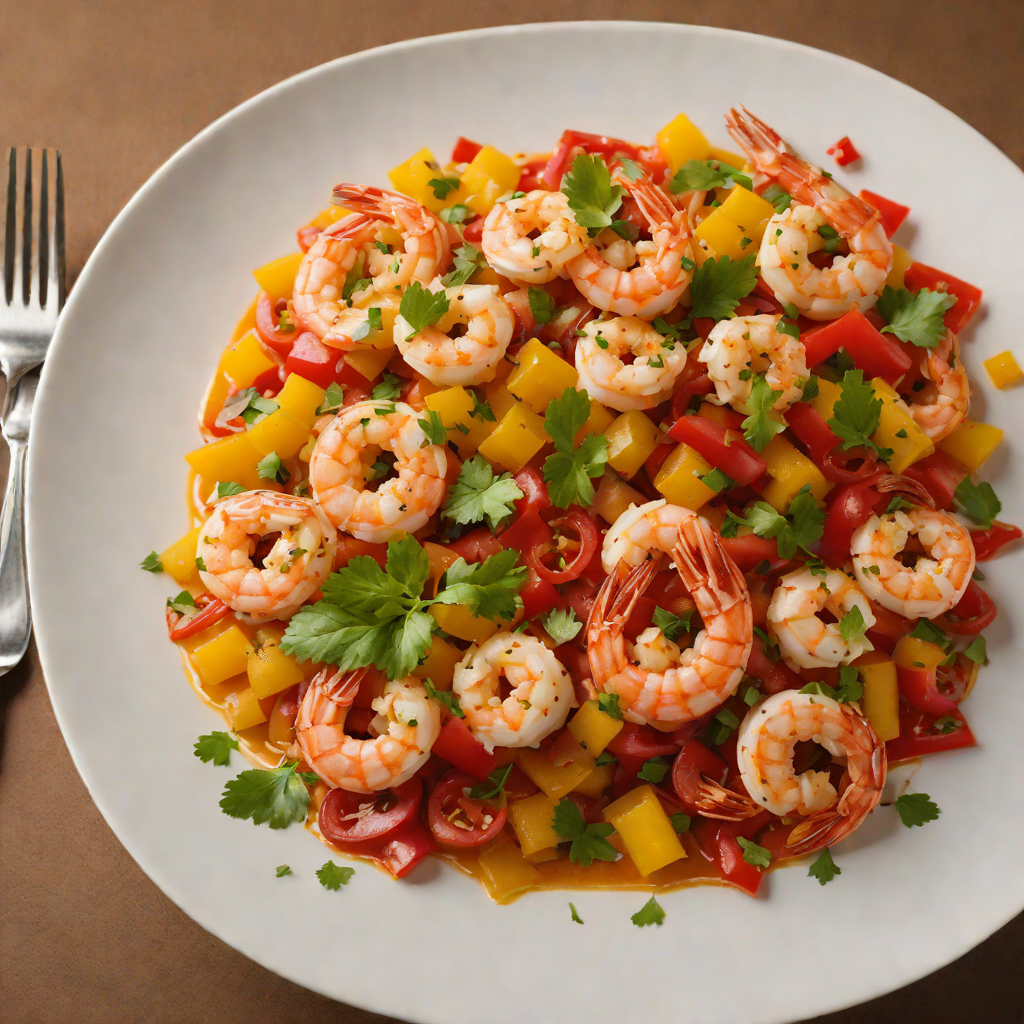 Sautéed Shrimp with Spicy Tomato and Bell Pepper Ragout