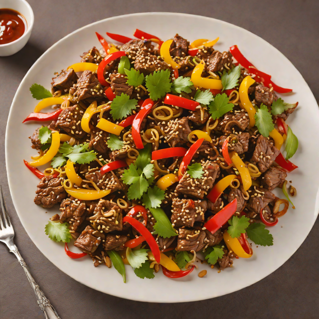 Quick Stir-Fried Beef with Spicy Garlic and Bell Pepper