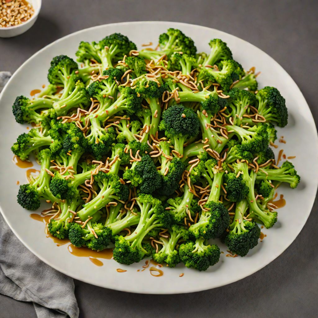 Sautéed Garlic Ginger Broccoli with Sesame Drizzle