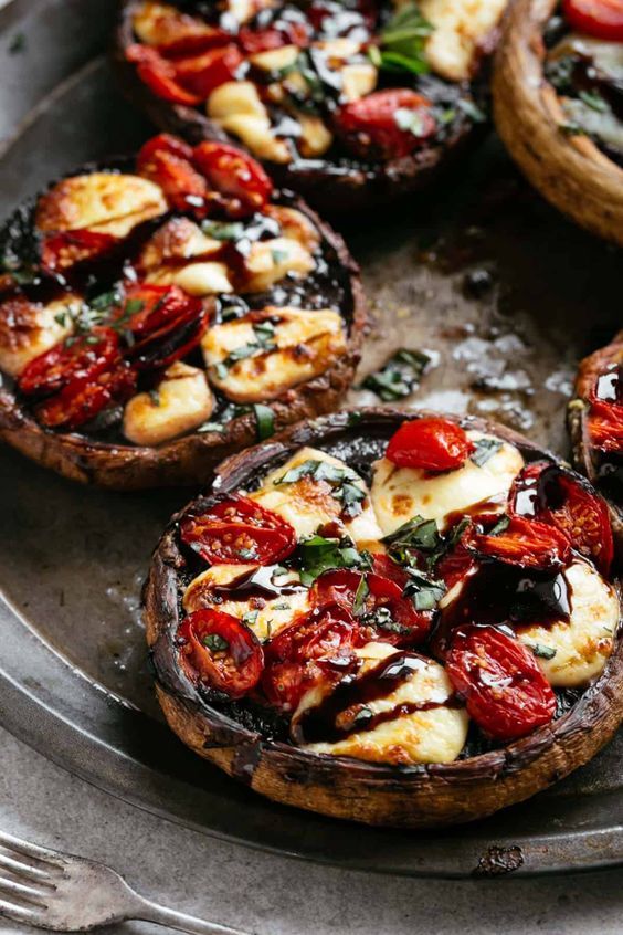 Baked Italian Herb-Stuffed Portobello Mushrooms