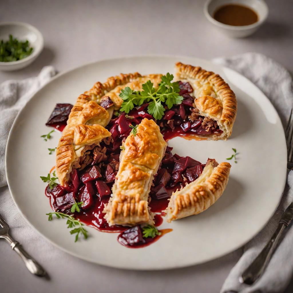 Slow-Cooked Beef and Beetroot Pie with Puff Pastry