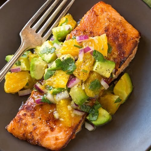 Pan-Seared Salmon with Spicy Citrus Salsa