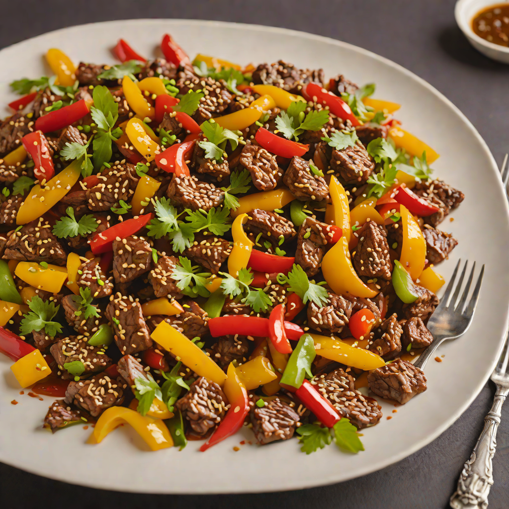 Spicy Asian-Style Stir-Fried Beef with Bell Peppers