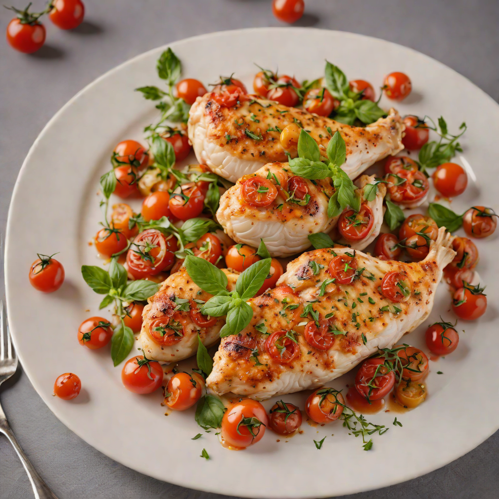 Pan-Seared Chicken with Roasted Cherry Tomatoes and Garlic