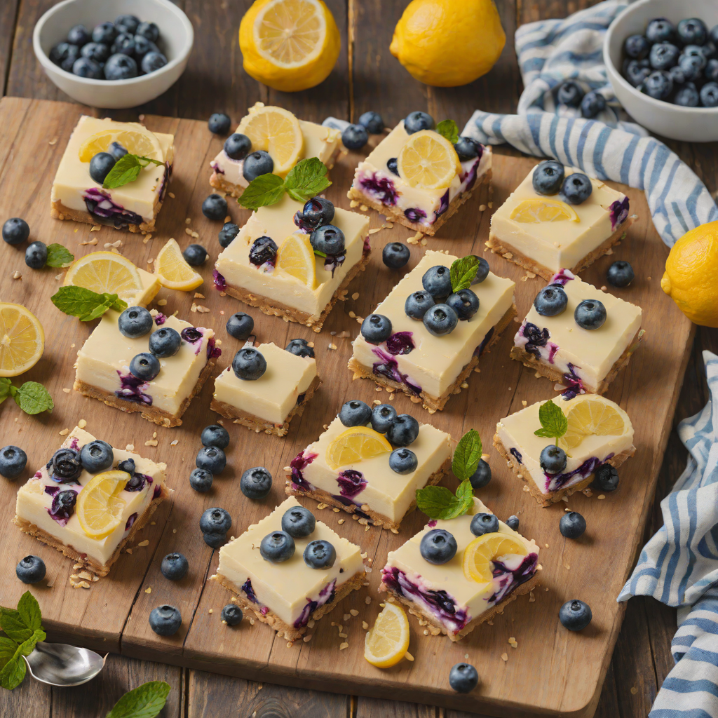 Five-Ingredient Lemon Blueberry Cheesecake Bars