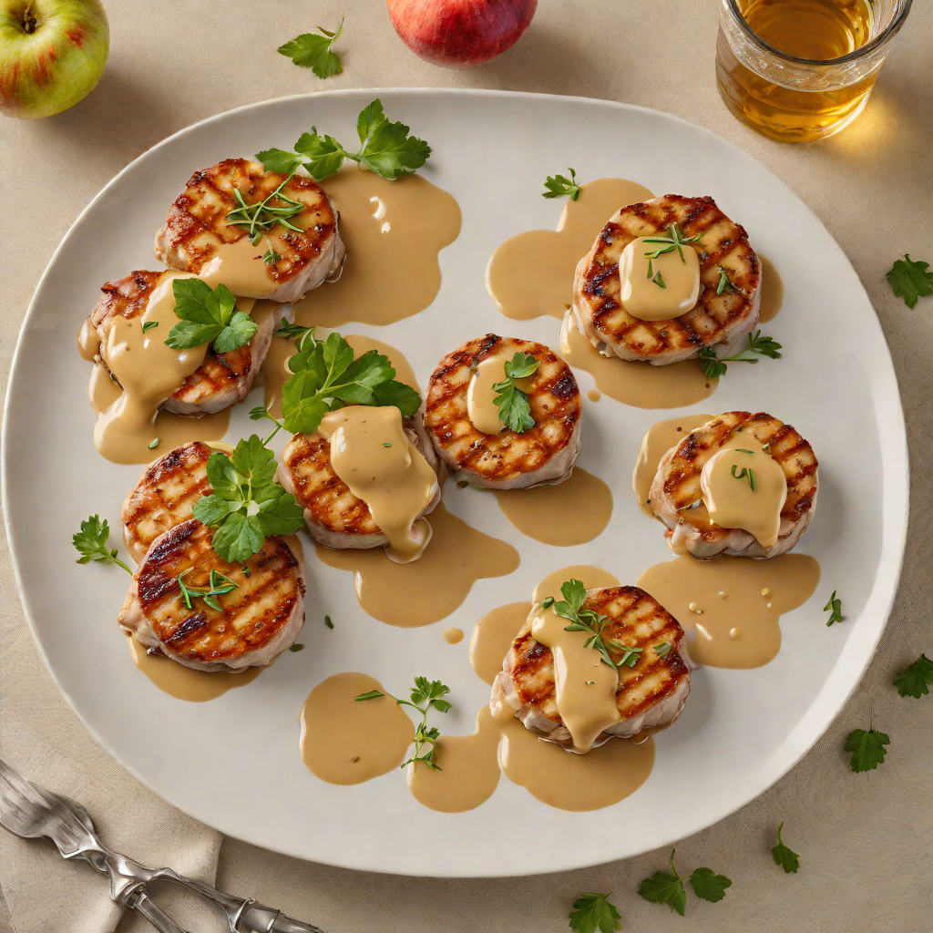 Pan-Seared Pork Medallions with Apple-Cider Mustard Sauce