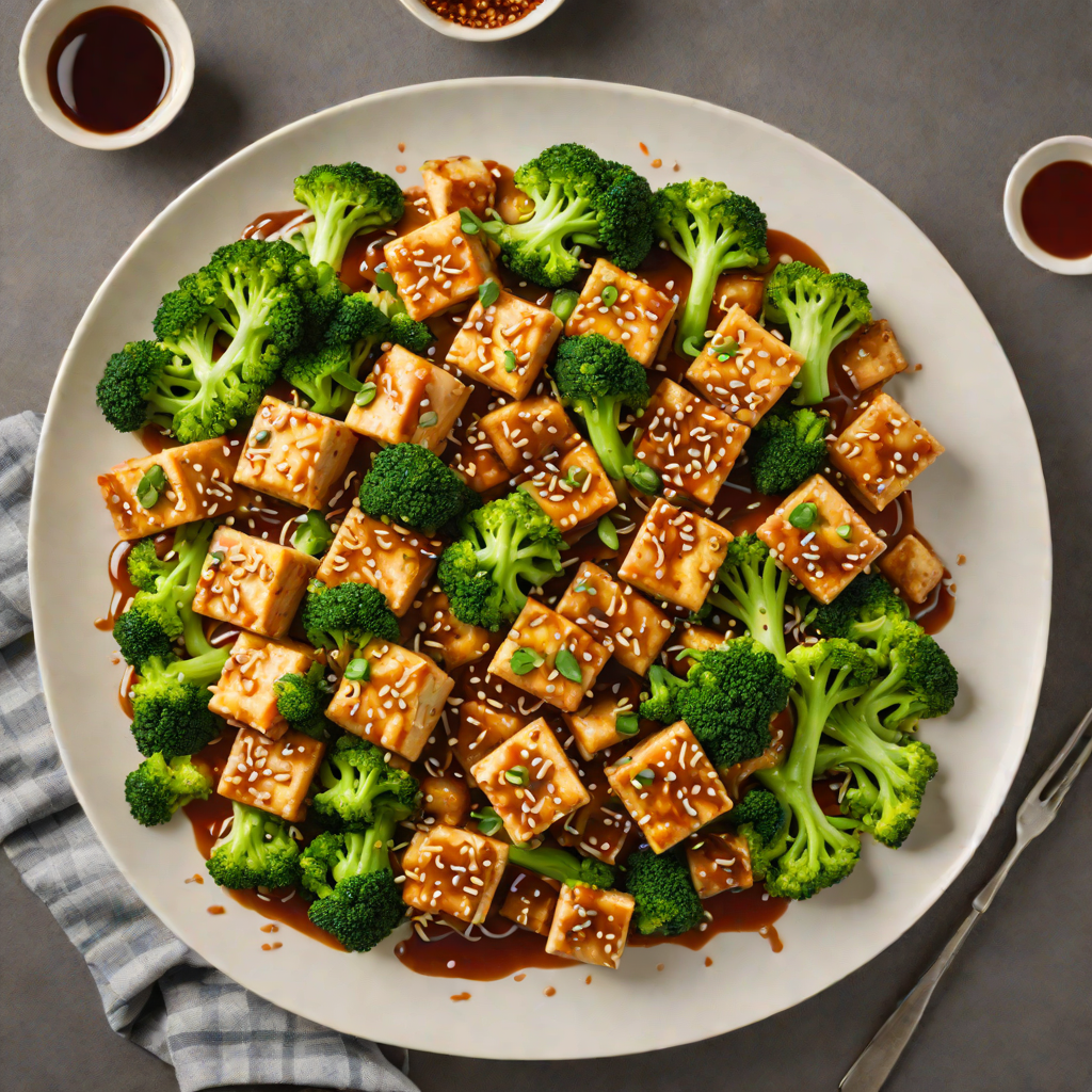 Stir-Fried Tofu with Broccoli and Spicy Sesame-Ginger Sauce