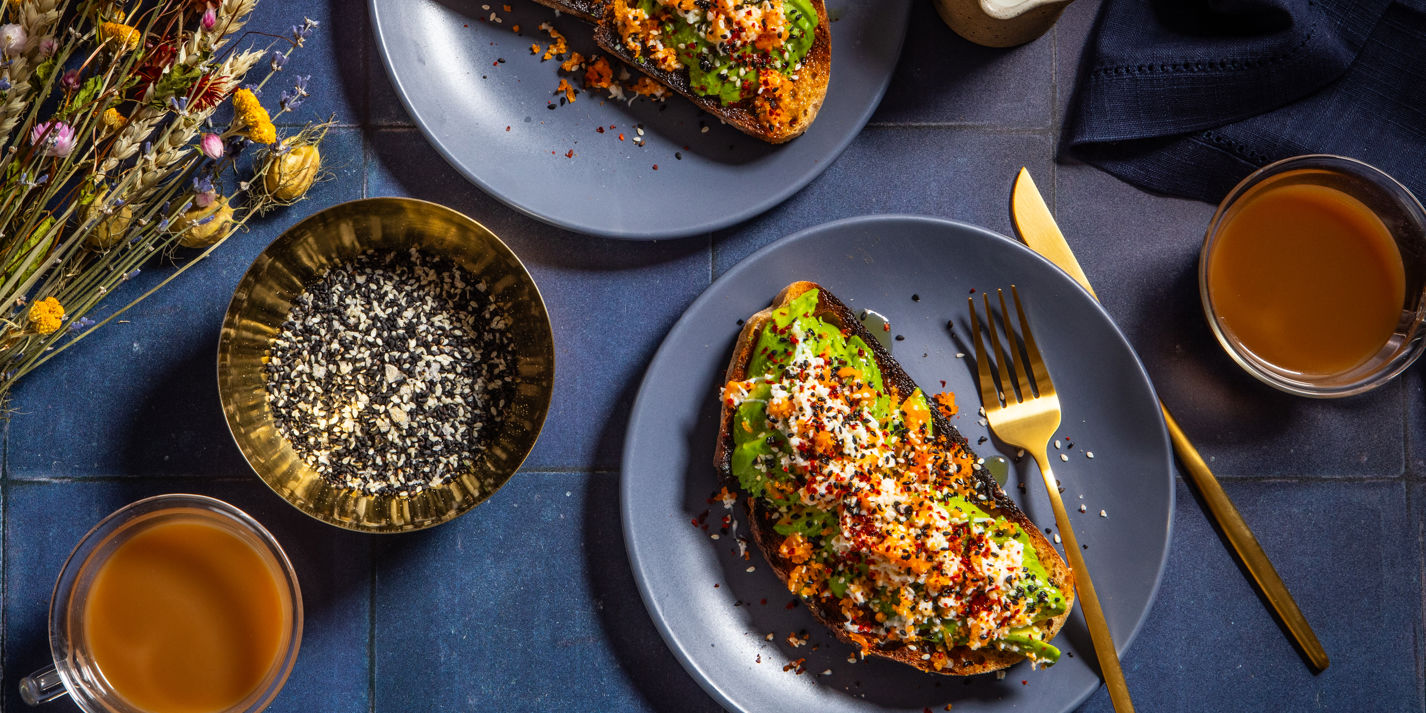 Meme-Style Avocado Toast with Everything Bagel Seasoning