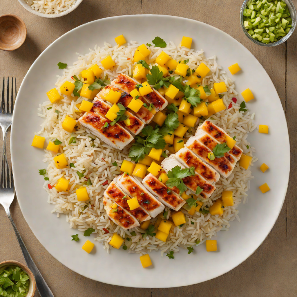 Pan-Seared Chicken with Mango Salsa and Coconut Lime Rice