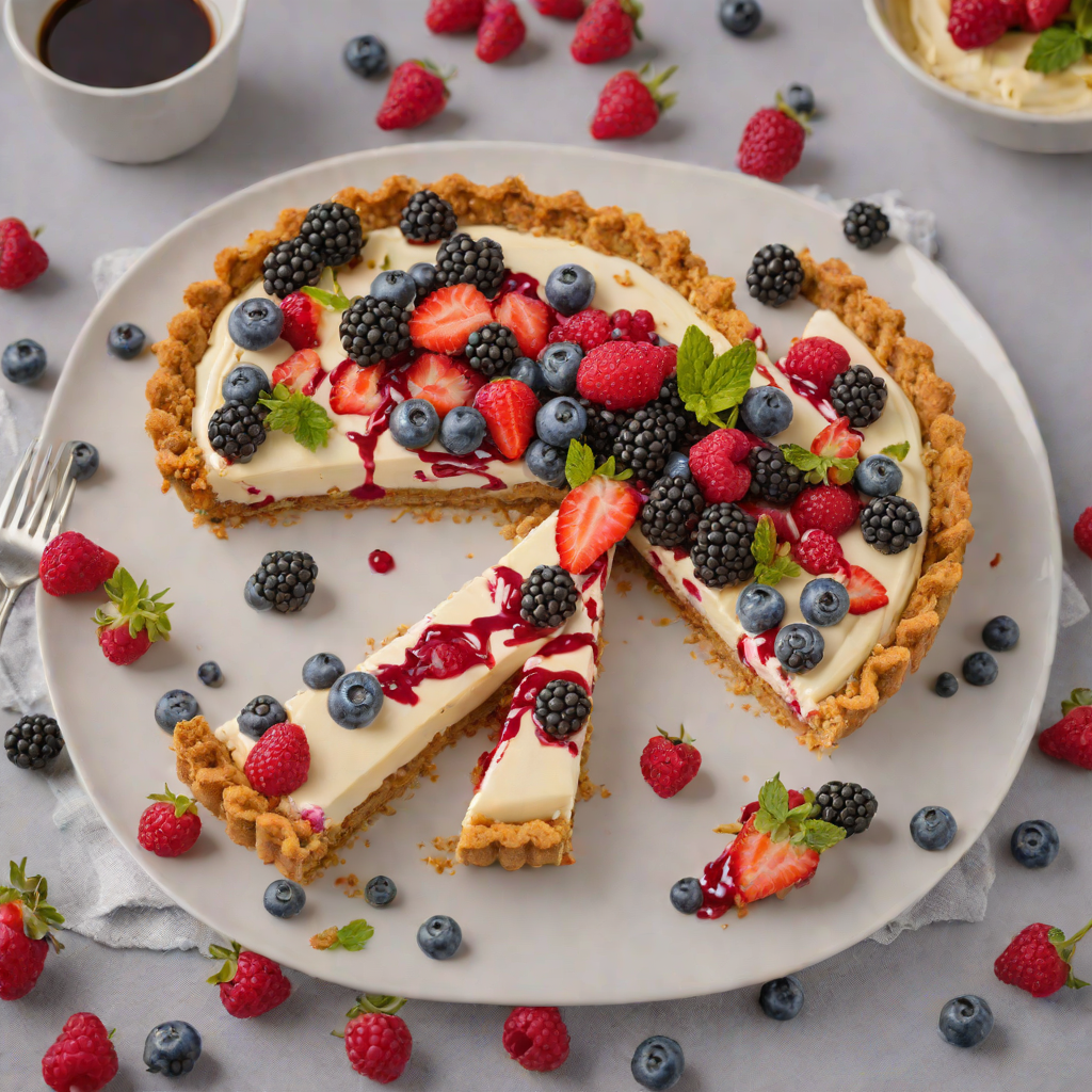 Gluten-Free No-Bake Mixed Berry Cheesecake Tart