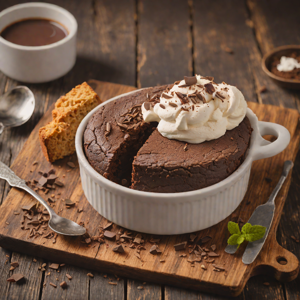 Gluten-Free Chocolate Soufflé with Whipped Cream